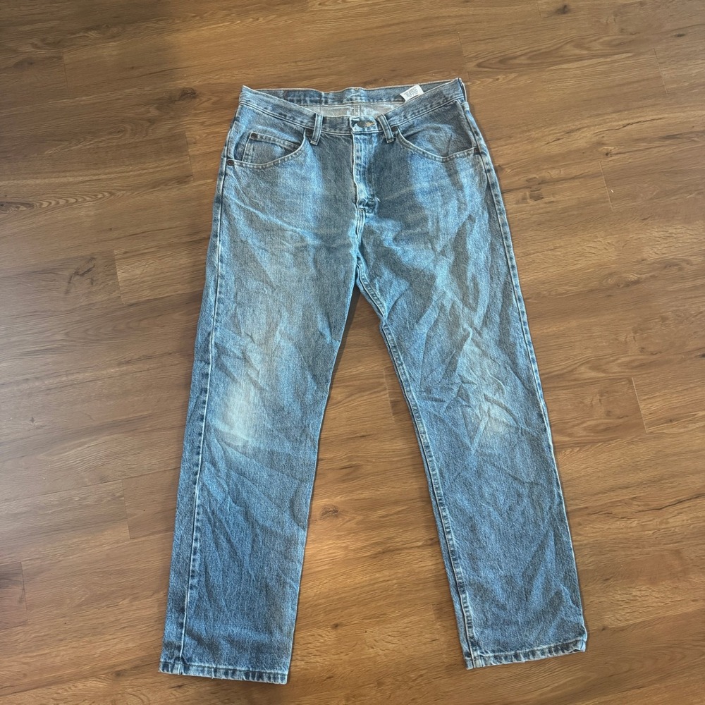 Wrangler Premium Quality Mens Straight Leg Jeans Blue 33x30 Vintage 96501DS